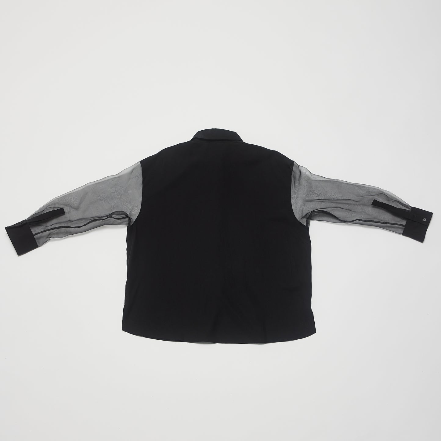 DROP 1 BLACK SHEER COLORBLOCK SHIRT