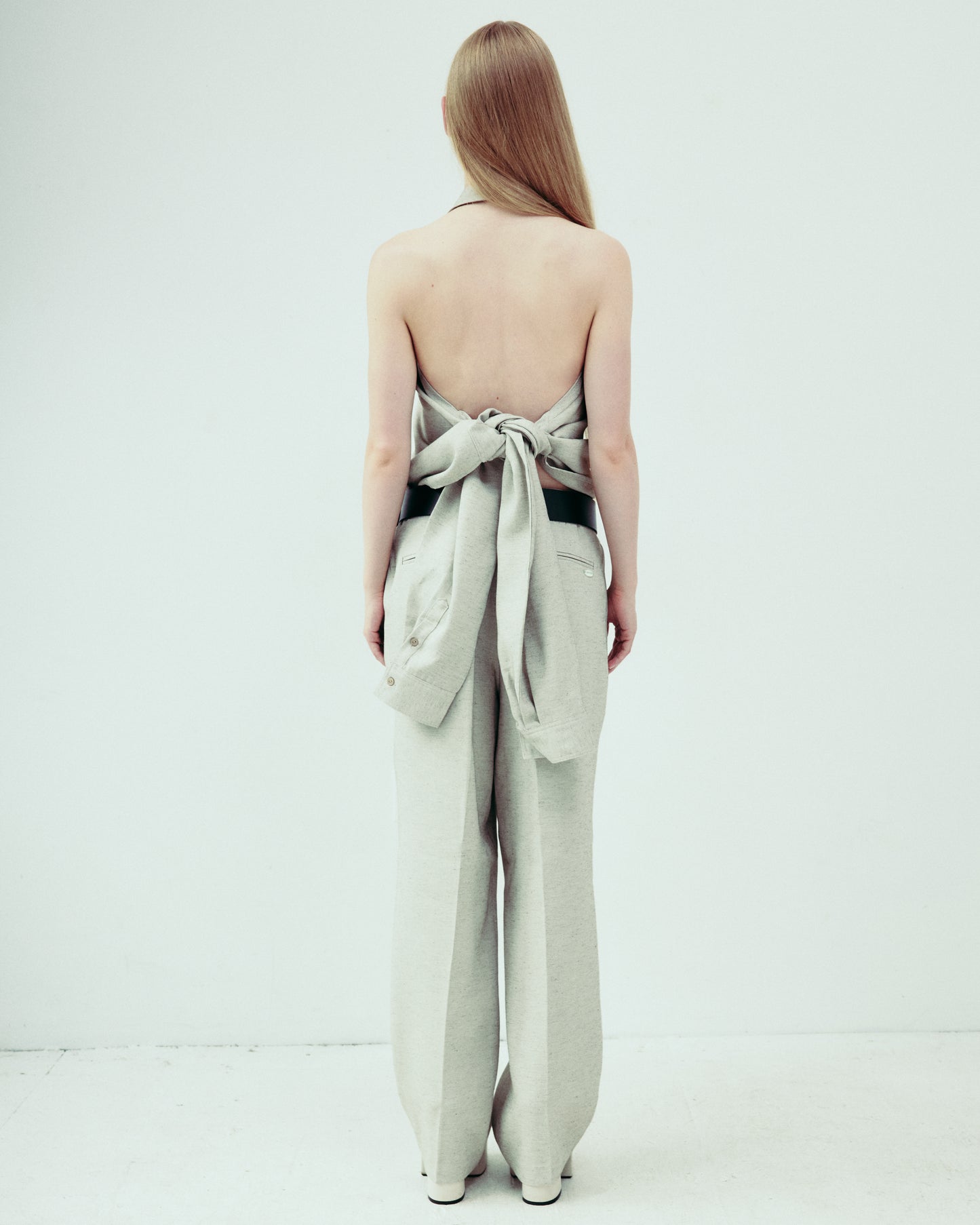 DROP 5 DUAL BELTED LINEN TROUSER