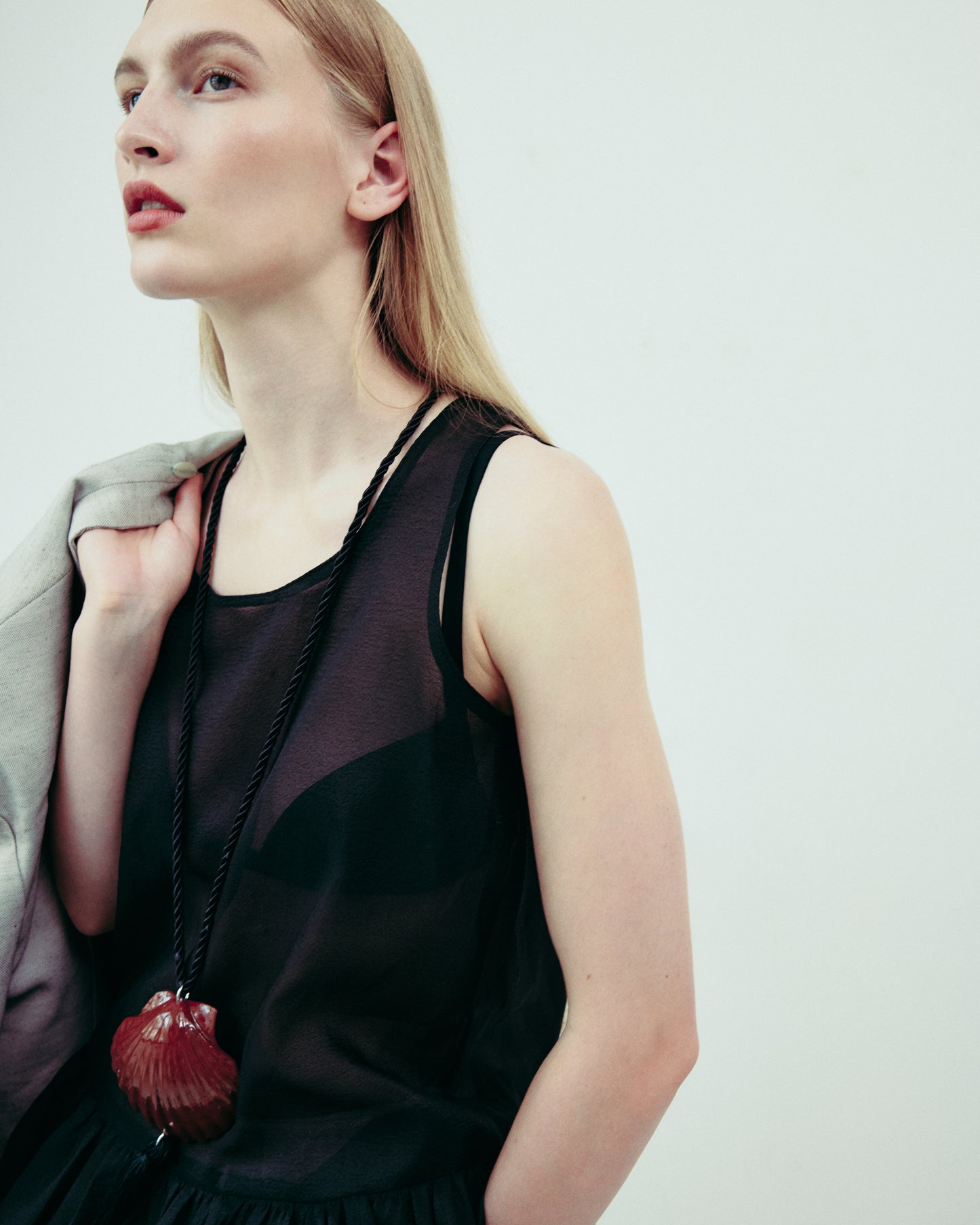 DROP 5 SHEER BALLON DRESS BLACK