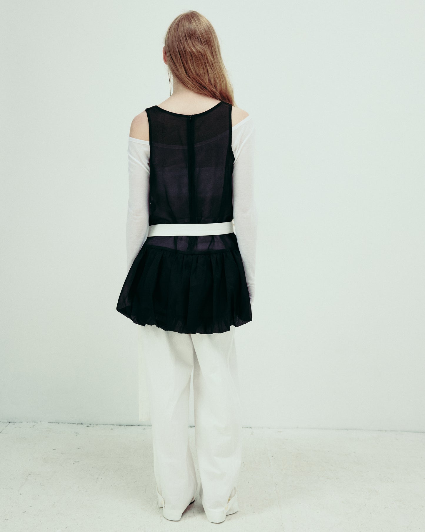 DROP 5 SHEER BALLON DRESS BLACK