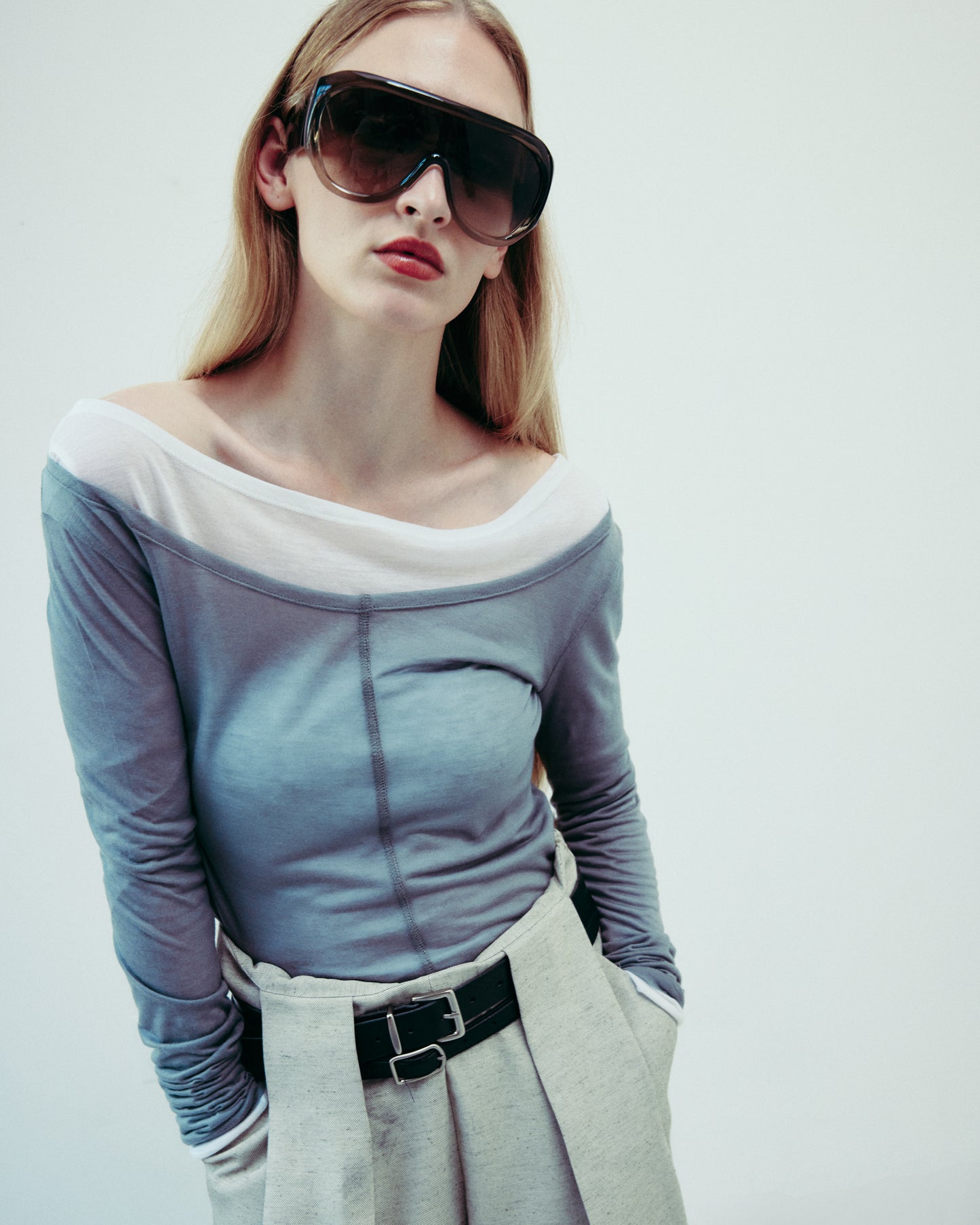 DROP 5 DUAL BELTED LINEN TROUSER