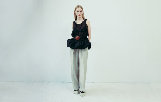 DROP 5 SHEER BALLON DRESS BLACK