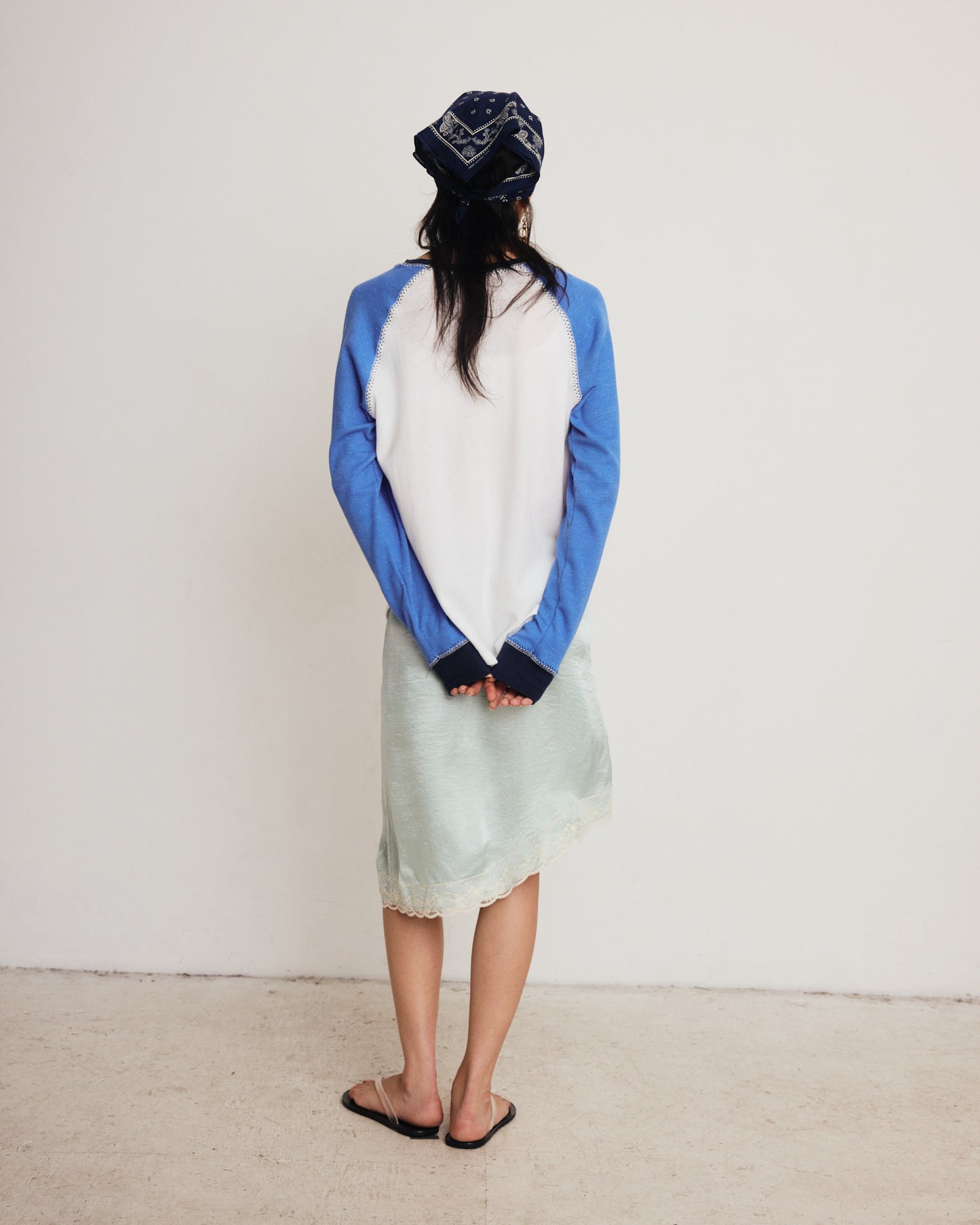 DROP 7 THE WAFFLE RAGLAN TEE BLEU