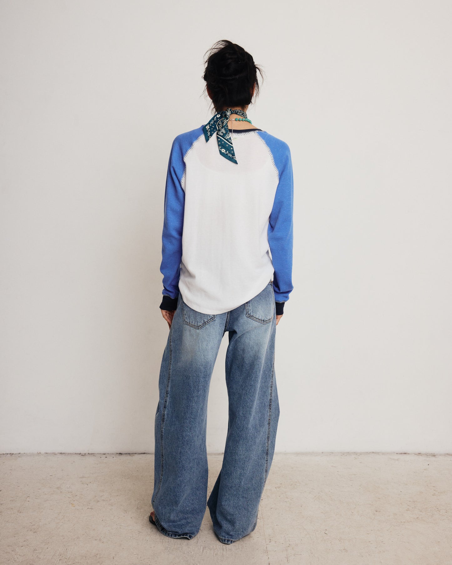 DROP 7 THE WAFFLE RAGLAN TEE BLEU