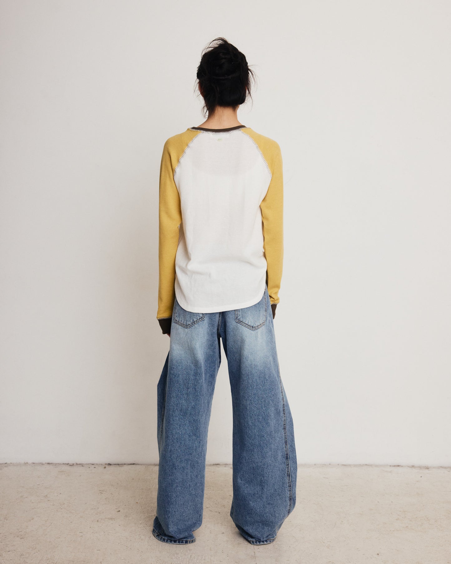 DROP 7 THE WAFFLE RAGLAN TEE MUSTARD