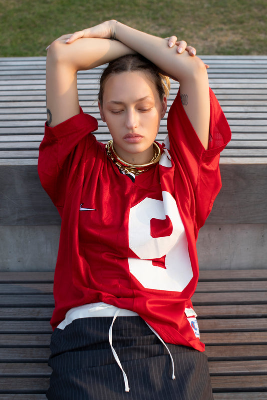 DROP 2 UPCYCLED 50/50 JERSEY TOP RED
