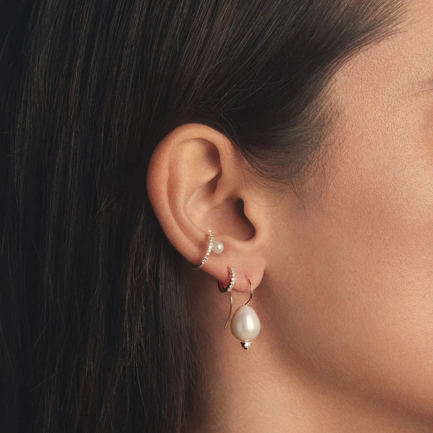 MIZUKI LARGE DIAMOND AND PEARL DROPS
