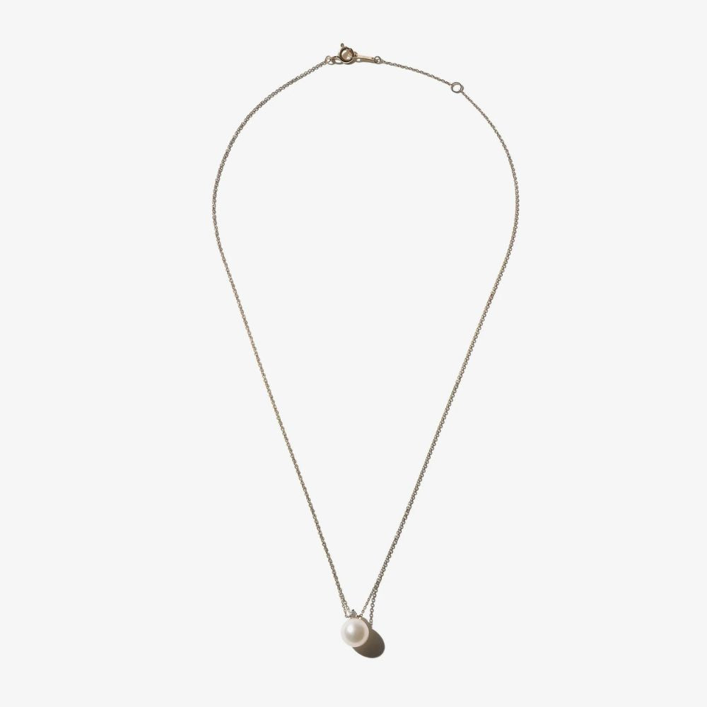 MIZUKI DIAMOND AND LARGE PEARL SOLITAIRE NECKLACE